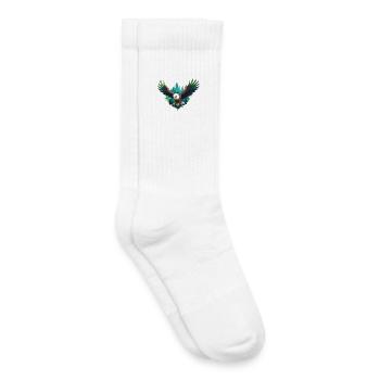 Chasse à l’aigle en forêt - Chaussettes de tennis bio enfant - blanc - Droite