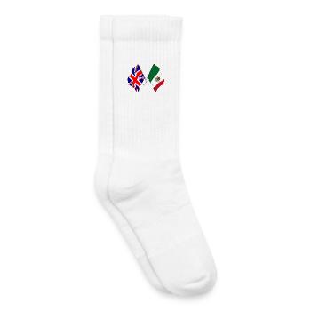 England-Flagge, Mexiko-Flagge - Kinder Tennissocken - Weiß - Rechts
