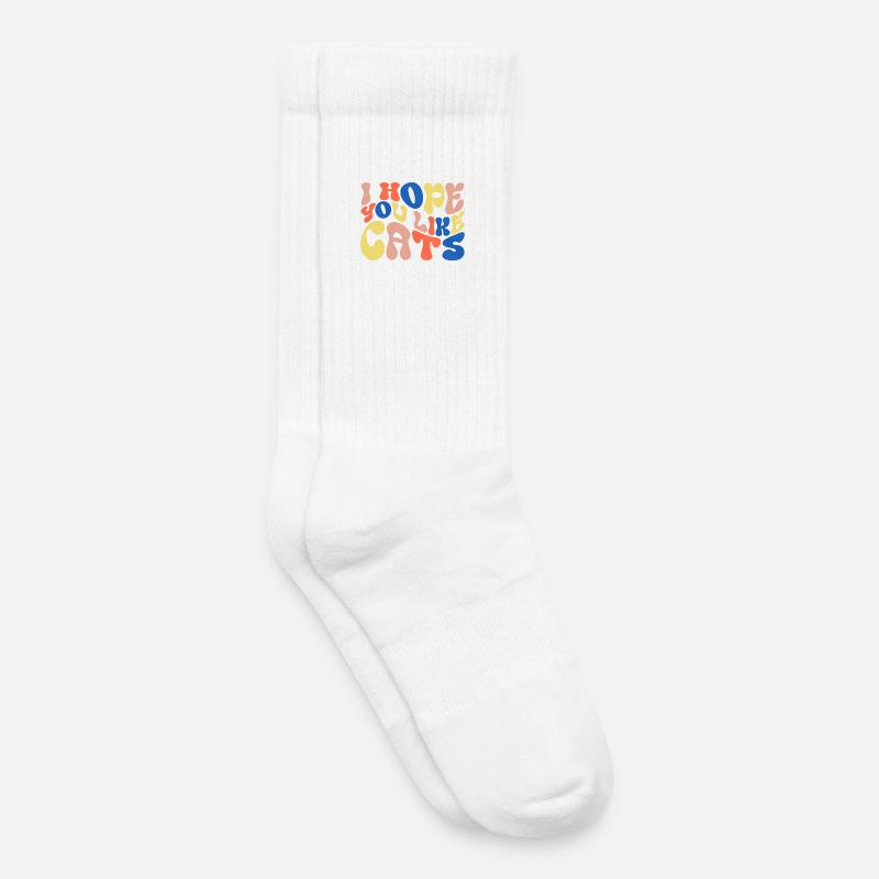 Ich hoffe, du magst Katzen - Kinder Tennissocken - Weiß