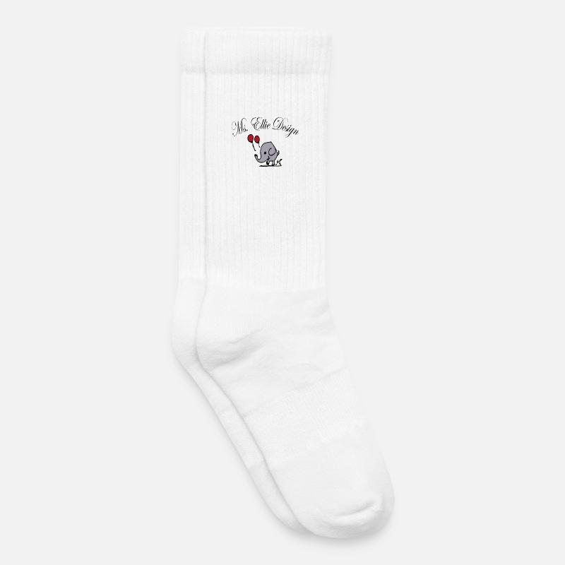 Elefantendame mit Luftballons - Kinder Tennissocken - Weiß