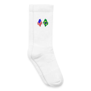 Flag USA and Brazil flag - Kids Tennis Socks - white - Right