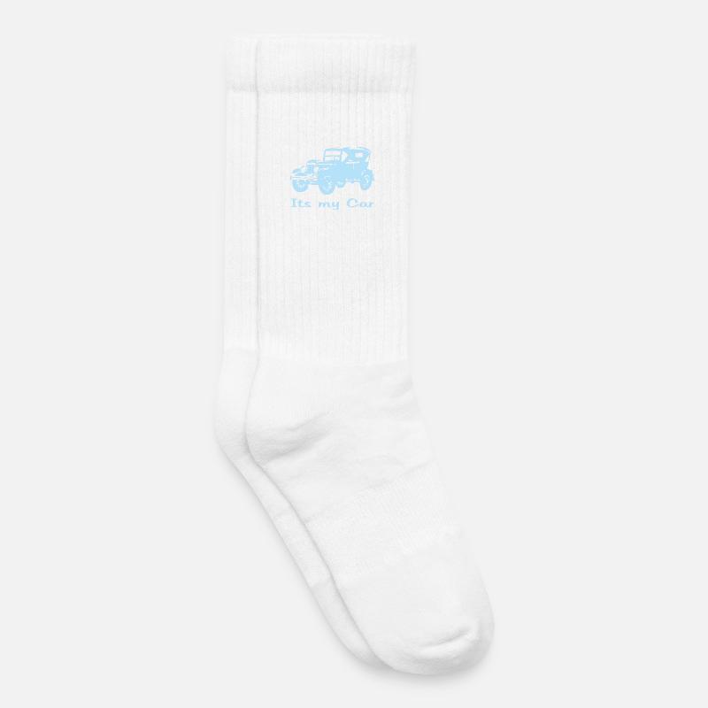 Oldtimer motiv mit Schrift - Kinder Tennissocken - Weiß
