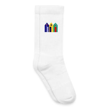 anniversaire. anniversaire décennie. humour. drôle - Chaussettes de tennis bio enfant - blanc - Droite