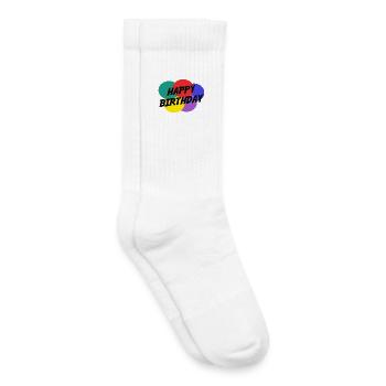 ANNIVERSAIRE. HAPPY BIRTHDAY. JOYEUX ANNIVERSAIRE. - Chaussettes de tennis bio enfant - blanc - Droite