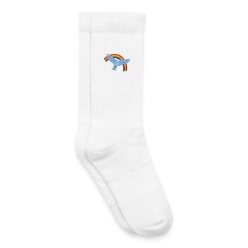 Friedenstaube mit Regenbogen - Kinder Tennissocken - Weiß - Rechts