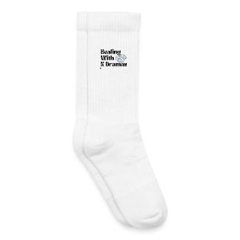Heilung mit K-Dramen | Niedliches Wolken-Ästhetik-Geschenk - Kinder Tennissocken - Weiß - Rechts