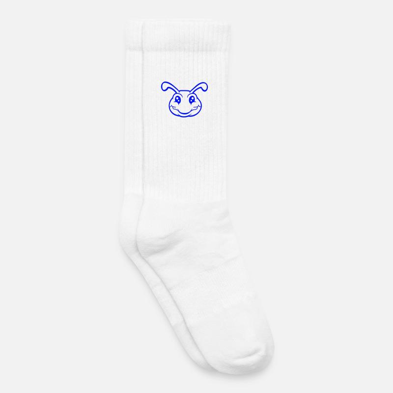Raupe lächelt süß niedlich Wurm freundlich Comic - Kinder Tennissocken - Weiß