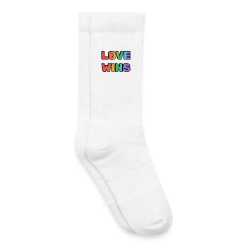 Love Wins Rainbow Gradient Text LGBT - Kinder Tennissocken - Weiß - Rechts