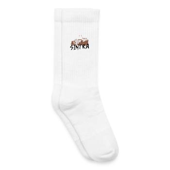 Nationalpalast von Sintra roter Ocker Portugal - Kinder Tennissocken - Weiß - Rechts