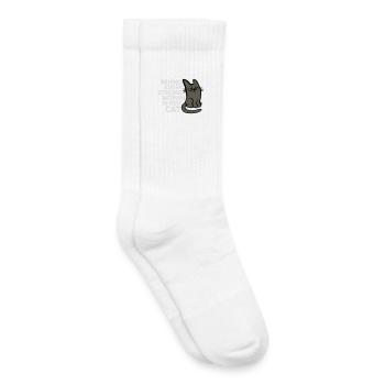 Katze Behind Every Strong Woman Genervt Grummelig - Kinder Tennissocken - Weiß - Rechts