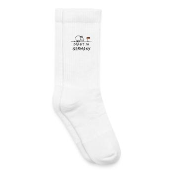 Mäht in Germany – Lustiger Schaf Spruch - Kinder Tennissocken - Weiß - Rechts