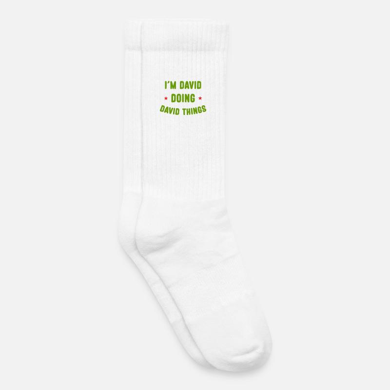 I am David Doing David Things Funny Quotes - Kids Tennis Socks - white