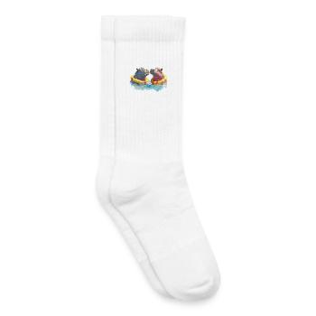 Doppelte Hippo Badespaß - Kinder Tennissocken - Weiß - Rechts