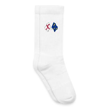 Drapeaux croisés du Cheshire et de l’Angleterre - Chaussettes de tennis bio enfant - blanc - Droite