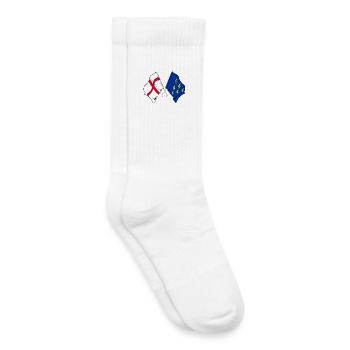 Drapeaux croisés West Sussex & Angleterre - Chaussettes de tennis bio enfant - blanc - Droite