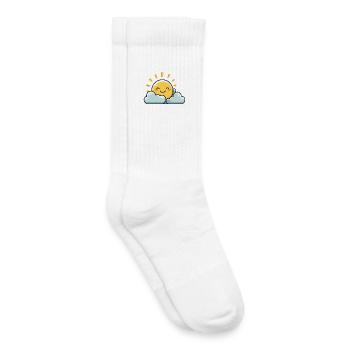 Soleil - Chaussettes de tennis bio enfant - blanc - Droite