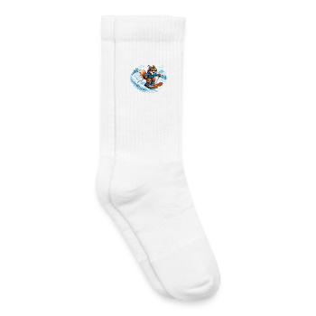 Lustiger Ski Fuchs – Comic Wintermotiv - Kinder Tennissocken - Weiß - Rechts