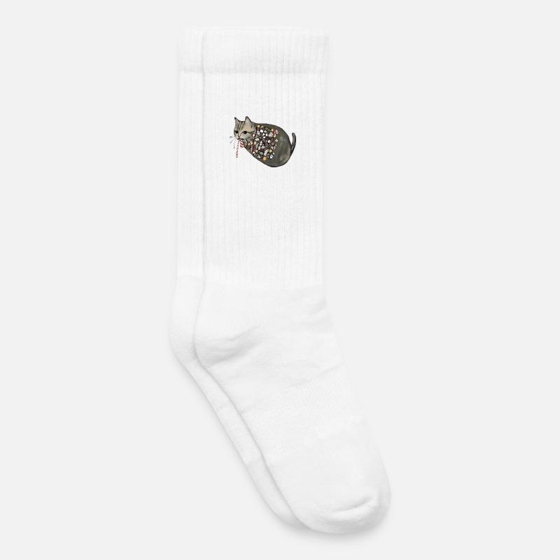 Candy Pattern Candy Cat - Kinder Tennissocken - Weiß