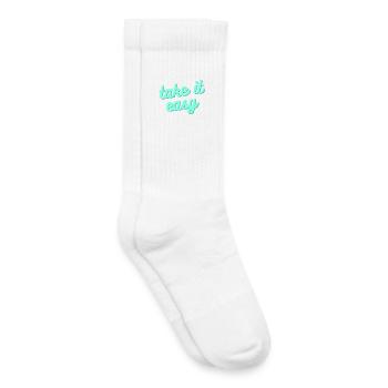 Take it easy – Relaxed lifestyle saying - Kids Tennis Socks - white - Right