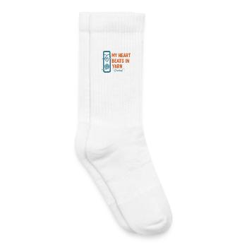 Lustiges Häkeln – mein Herz schlägt in Garn Häkelliebhaber - Kinder Tennissocken - Weiß - Rechts