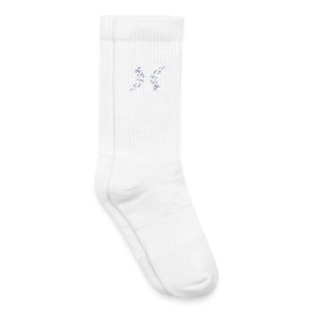 Monogramme N Floral Bleu - Chaussettes de tennis bio enfant - blanc - Droite