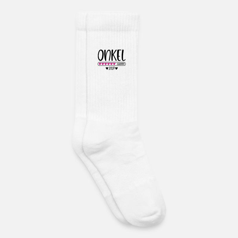 Uncle 2027 loading heart loading bar - Kids Tennis Socks - white