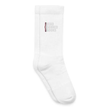 Lire des livres interdits Verbotene Bücher Lesen Freiheit - Chaussettes de tennis bio enfant - blanc - Droite