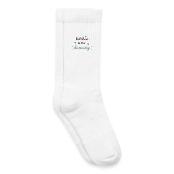 Kitchen Is For Dancing Cute Cooking Quote Design - Kids Tennis Socks - white - Right