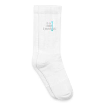 Je ne peux pas, j’ai une excuse de nageur drôle - Chaussettes de tennis bio enfant - blanc - Droite