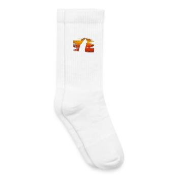 Lynx Cat Wildcat rétro Design Nature Friend - Chaussettes de tennis bio enfant - blanc - Droite