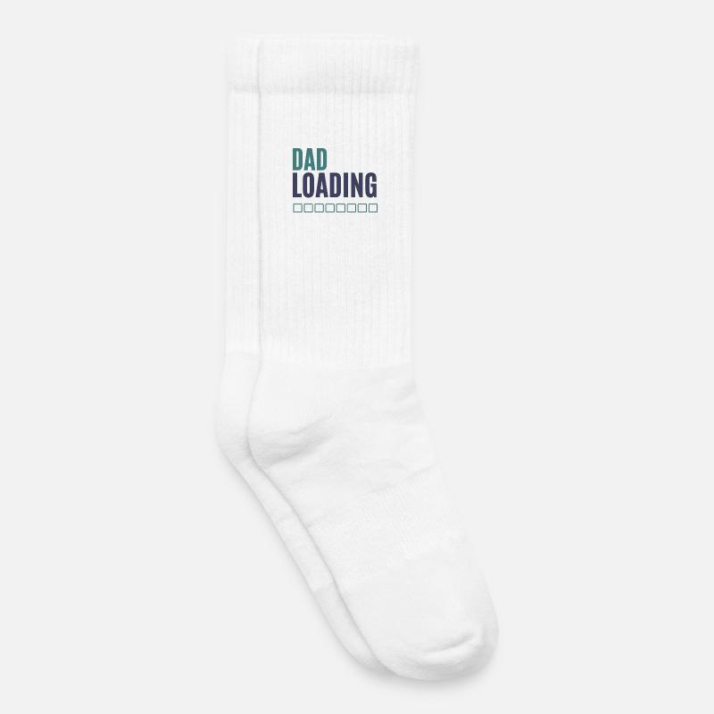Dad Loading Progress Bar - Kids Tennis Socks - white