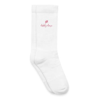 Eat Sleep Hobby Horse Repeat - Reiterin - Kinder Tennissocken - Weiß - Rechts