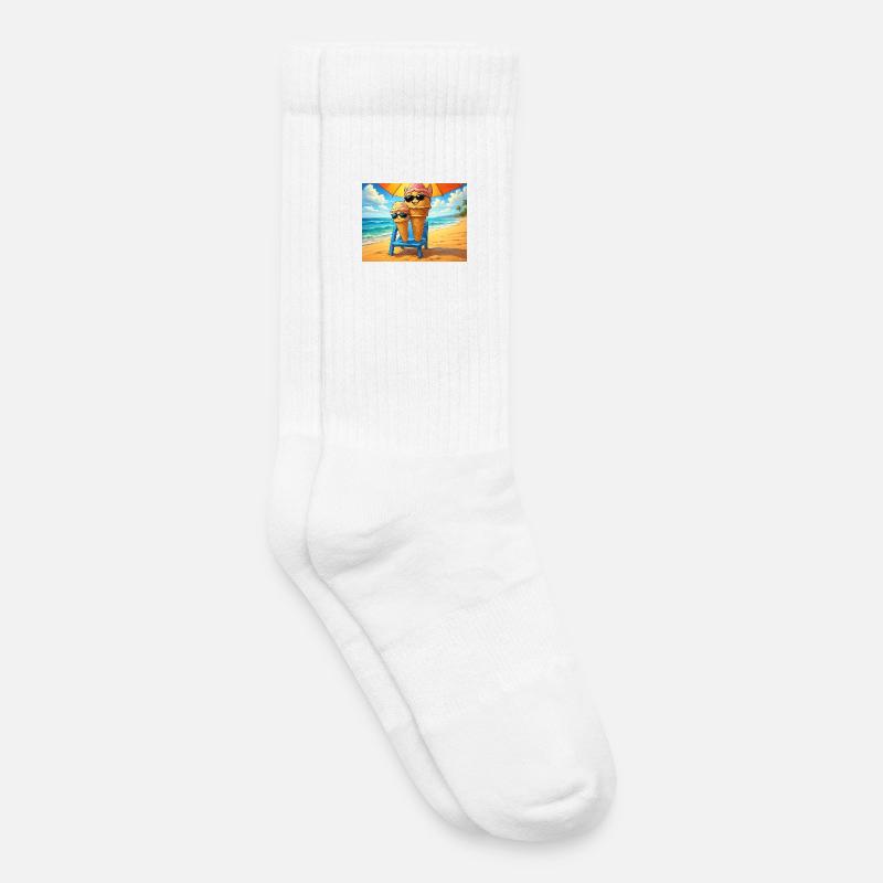 Eiscreme im Sommer - Kinder Tennissocken - Weiß