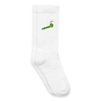 Impressionnisme de chenille - Chaussettes de tennis bio enfant - blanc - Droite