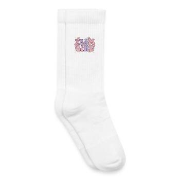 Révélation du sexe : équipe fille baby shower Maman Papa - Chaussettes de tennis bio enfant - blanc - Droite