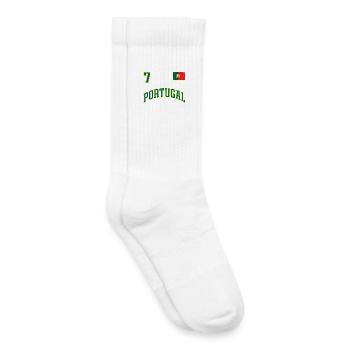 Portugal Football PORTUGAL Text Jersey Design - Kids Tennis Socks - white - Right