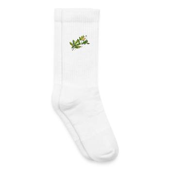 feuilles - Chaussettes de tennis bio enfant - blanc - Droite