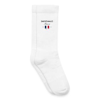 Saint Malo Frankreich Koordinaten Reise Souvenir - Kinder Tennissocken - Weiß - Rechts