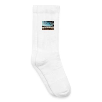 Paysage hivernal au bord du lac - Chaussettes de tennis bio enfant - blanc - Droite