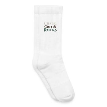 Chalk Grit & Rocks Motif - Kids Tennis Socks - white - Right