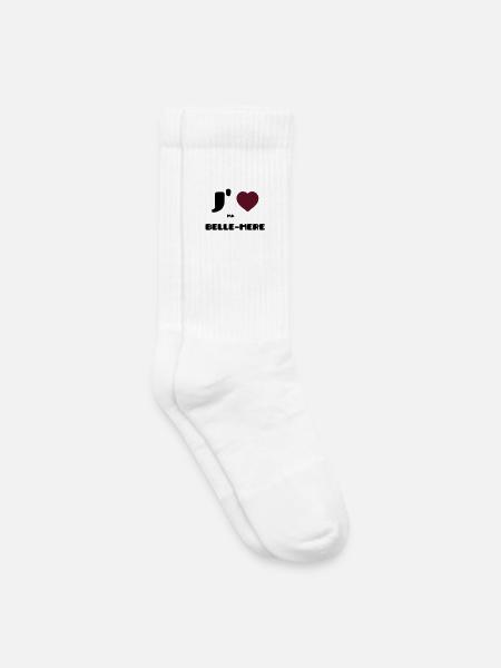 I love my mother (V) - Kids Tennis Socks - white