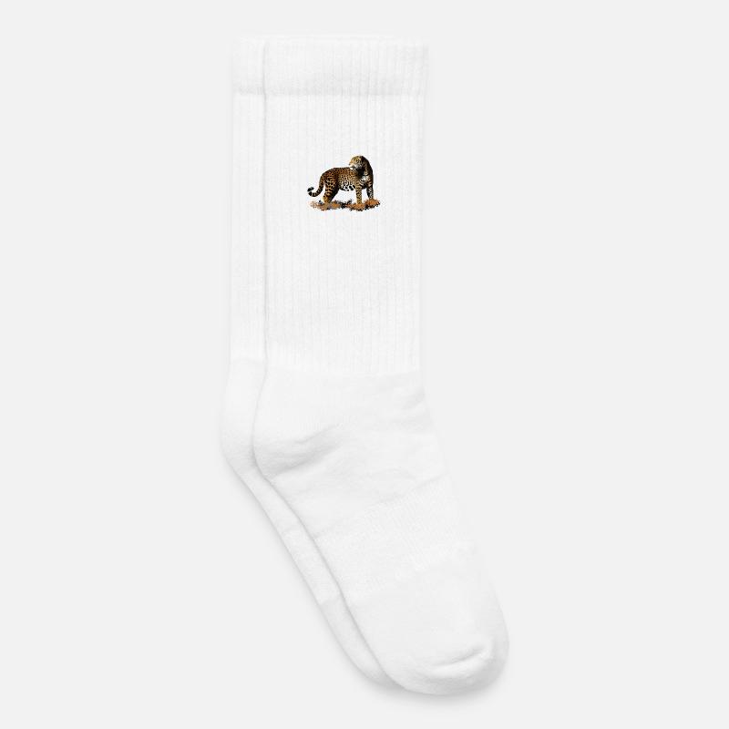 Leopard - Kinder Tennissocken - Weiß