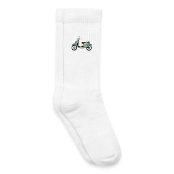 Un scooter vintage avec peinture rétro - Chaussettes de tennis bio enfant - blanc - Droite