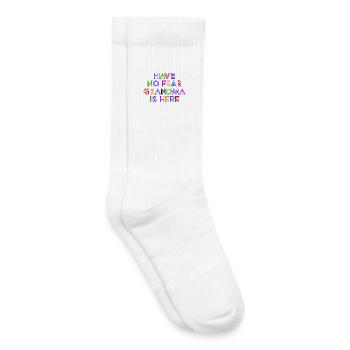 Pensioner Old Woman Statement Grandma Grandmother - Kids Tennis Socks - white - Right