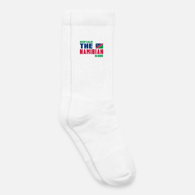 Keep Calm Namibia Flaggen Design - Kinder Tennissocken - Weiß