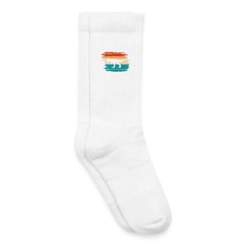 T Rex Dino Dinosaure - Chaussettes de tennis bio enfant - blanc - Droite