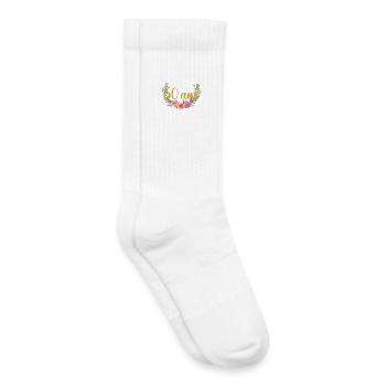 age anniversaire fleurs 50 ans - Chaussettes de tennis bio enfant - blanc - Droite