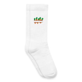 Karottenbanner mit orangefarbenen Karotten - Kinder Tennissocken - Weiß - Rechts
