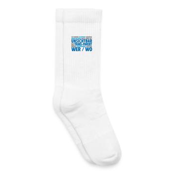 Unsichtbar Transparent Wer Wo | Farben änderbar - Kinder Tennissocken - Weiß - Rechts