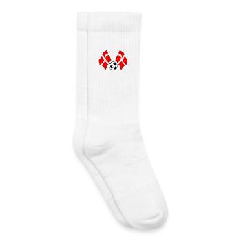 Deux drapeaux danois croisés Football Danemark - Chaussettes de tennis bio enfant - blanc - Droite